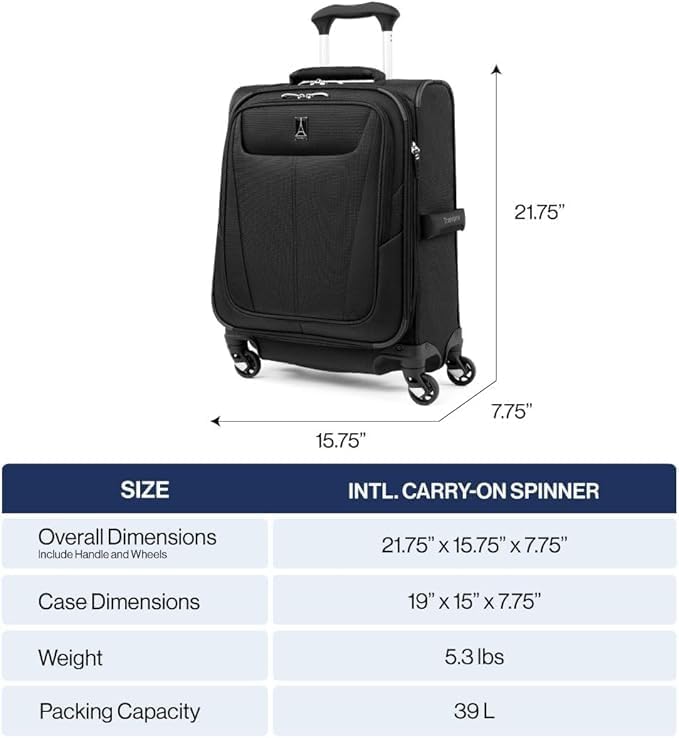 Travelpro Maxlite 5 Softside Expandable Luggage with 4 Spinner Wheels, Lightweight Suitcase, Men and Women, International, Orchid Pink Purple, Carry-on 19-Inch