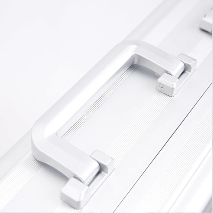 Small Metal Briefcase 16.5X12.6X4.5 Inch TSA Combination Lock Silver Aluminum Toolbox Cash Case 14 Inch Notebook Briefcase with Sponge