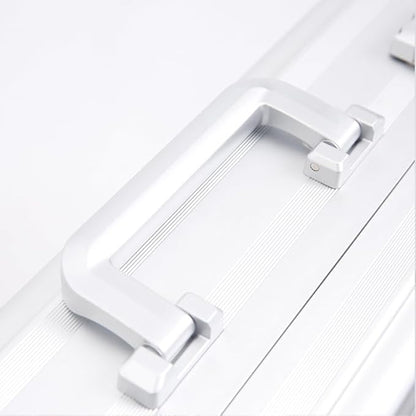 Small Metal Briefcase 16.5X12.6X4.5 Inch TSA Combination Lock Silver Aluminum Toolbox Cash Case 14 Inch Notebook Briefcase with Sponge