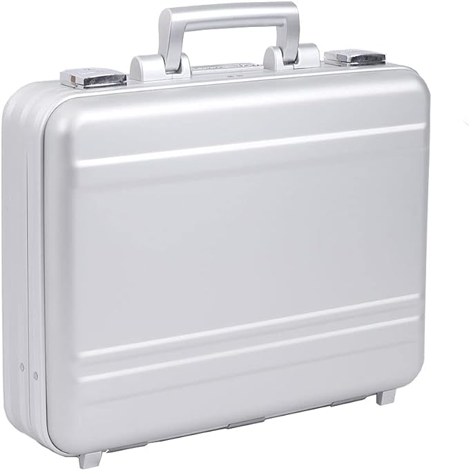 Small Briefcase 14.5X4.5X10.6 Inch Combination TSA Lock Metal Briefcase Aluminum Cash Case IPAD 14 Inch Notebook Case