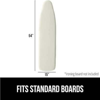 GORILLA GRIP The Original Ironing Board Cover and Pad, Silicone Coating, Thick Scorch Resistant Padding, Heavy Duty Iron Covers Standard Boards, Hook and Loop Fastener Strap, Linen, 15x54