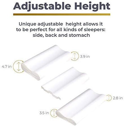 Royal Therapy Travel Memory Foam Pillow, Neck Pillow Bamboo Adjustable Side Sleeper Pillow (Travel 18 x 12 x 5)