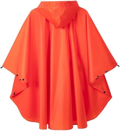 Fashion Hooded Rain Poncho Waterproof Raincoat Jacket with pocket for Women/Men/Adult