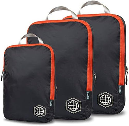 Compression Packing Cubes Set for Travel - Lightweight, Durable Clothes Organizer for Carry-On Luggage and Suitcases by TRIPPED Travel Gear