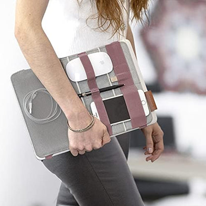Beblau FOLD Portable TECH Organizer attachable to your Devices | Desk Sleeve | Gadget case | Working from Home Essentials | Laptop accessories | Backpack Insert | Portfolio |