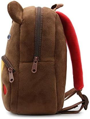 KISSOURBABY Cute Toddler Backpack Toddler Bag Plush Animal Cartoon Mini Travel Bag for Baby Girl Boy 1-4 Years(Coffee Bear)