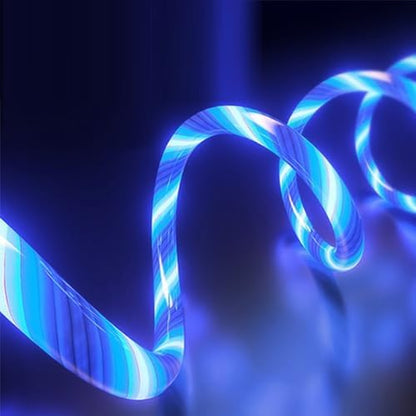 USB Cable PD Fast Charger Lighted Up (USB C to C Blue),Mobile Phone Data Cable, Charging Cable, Supports Data Transfer, 39-inch, TPE Material, Compatible with Almost All Type-C Devices.