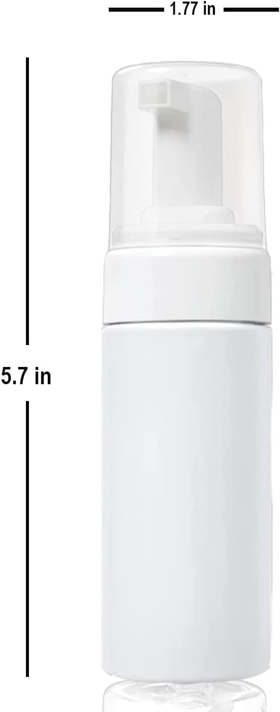 3-Pack Travel-Sized Foaming Pump Bottles - Empty Foaming Liquid Soap Dispensers - for Refillable Travel Hand Soap Shampoo Foaming Castile Cosmetics - BPA Free (100ml/3.3oz) (White)