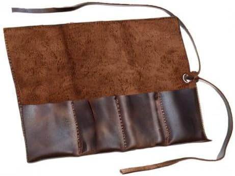 Hide & Drink, Leather Watch Roll Organizer Handmade from Full Grain Leather, Holds Up to 4 Watches, Easy Carry On Watchlover Storage (Bourbon Brown)