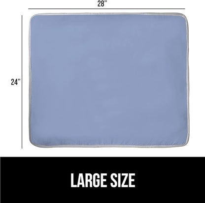 GORILLA GRIP Ironing Mat, Portable Iron Pad, Magnetic Cover for Top of Laundry Washer, Dryer, Table Top, Countertop Blanket, Silicone Coating and Scorch Resistant, Travel Size 28x24, Blue