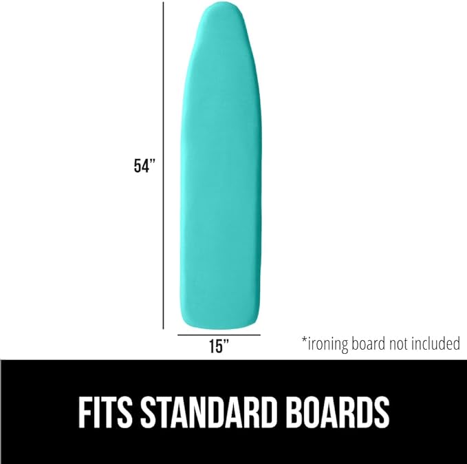 The Original GORILLA GRIP Ironing Board Cover and Pad, Silicone Coating, Thick Scorch Resistant Padding, Heavy Duty Iron Covers Standard Boards, Hook and Loop Fastener Strap, Quatrefoil, 15x54