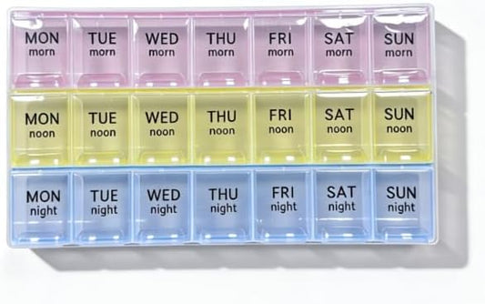 Large Weekly Pill Organizer 3 Times A Day, Moisture-Proof 7 Day Pill Box, Travel Pill Cases Portable for Pills Vitamin Fish Oil Supplements,Medicine Cases