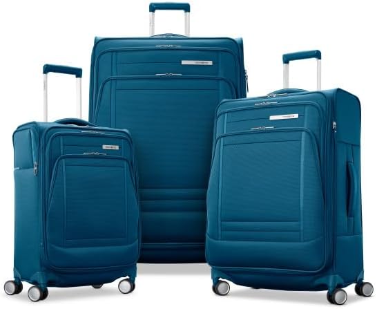 Samsonite UpLIFT Lightweight Large Checked Softside 3-Piece Luggage Set with Spinner Wheels - Expandable - Airline-Approved, Polyester Soft Suitcase for Ultra Light Travel - Cerulean Blue