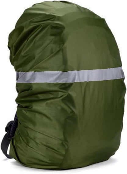 Silfrae Waterproof Rucksack Cover Backpack Rain Cover 30L-100L for Travel Climbing Hiking (Army Green-Reflective, 70L-80L)