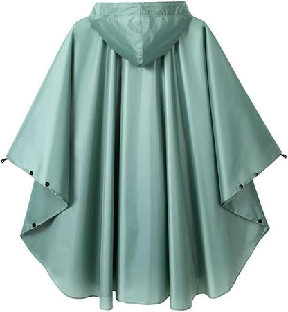 Fashion Hooded Rain Poncho Waterproof Raincoat Jacket with pocket for Women/Men/Adult