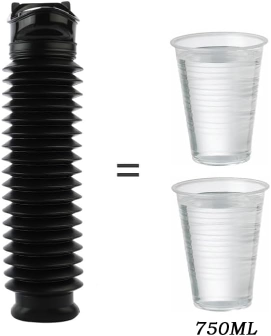 Portable Urinals for Men/Kids,Outdoors Collapsible Pee Bottles Female Adults,750ML Adjustable Toilets for Boys,Women,Disabled Person Disabled Travel Traffic Jam and Camping,Black Set of 2