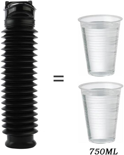 Portable Urinals for Men/Kids,Outdoors Collapsible Pee Bottles Female Adults,750ML Adjustable Toilets for Boys,Women,Disabled Person Disabled Travel Traffic Jam and Camping,Black Set of 2