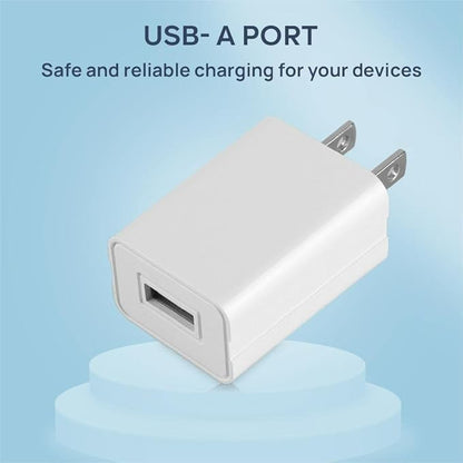 Wall Charger Cube 5V1A USB Power Supply Charging Block Universal Wall Plug Brick Portable Travel Fast Charger Power Adapter for iPhone, Samsung Galaxy, LG (White)