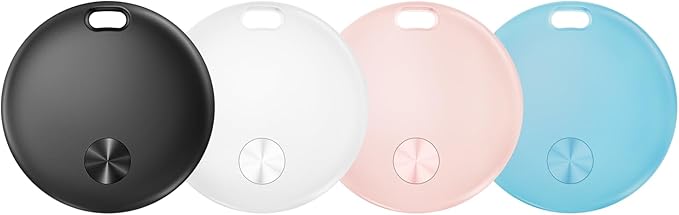Air Tracker Tags- 4 Pack, New Bluetooth Tracker Works with Apple Find My APP (iOS Only), 92 dB Sound, Replaceable Battery, Smart Tag Keys Finder and Item Locator for Keys, Bags, Luggage, Wallet, etc