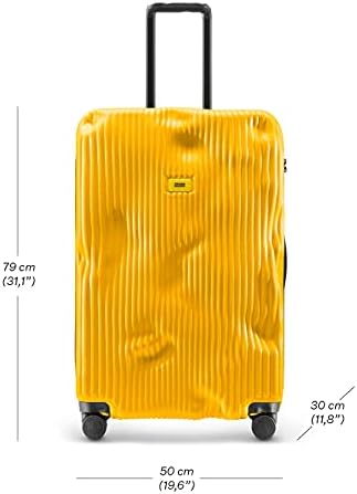 CRASH BAGGAGE Stripe Suitcase | Yellow | 100L | 100% Polycarbonate, TSA-Approved Lock, 360° Spinning Wheels