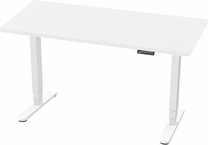 VIVO Electric 60 x 24 in Dual Motor Sit Stand Desk, Memory Height Adjustment, 2B Series, White Top White Frame, DESK-KIT-2W6W