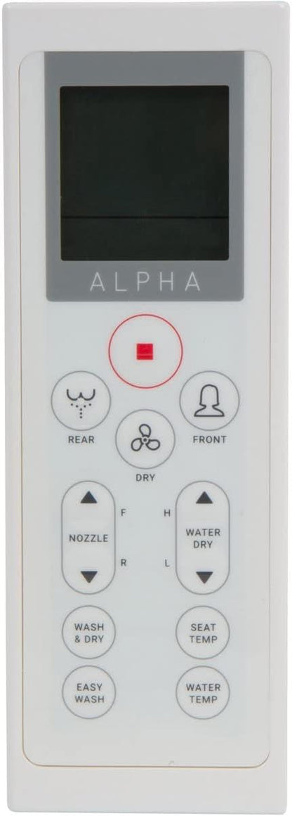 ALPHA BIDET JX2 Elongated Bidet Toilet Seat, White, Endless Warm Water, *NEW* Bowl Mist, LED Light, Quiet Operation, Wireless Remote, Stainless Steel Nozzle, Sittable Lid, 3 Year Warranty