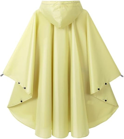 Fashion Hooded Rain Poncho Waterproof Raincoat Jacket with pocket for Women/Men/Adult