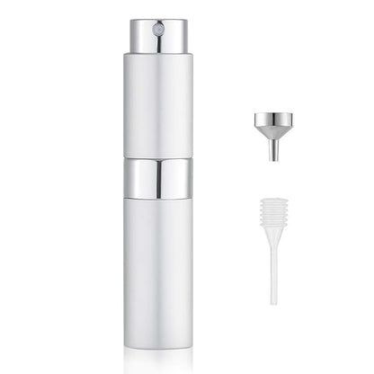 LISAPACK 8ML Atomizer Perfume Spray Bottle for Travel, Empty Refillable Cologne Dispenser, Portable Sprayer (Silver)