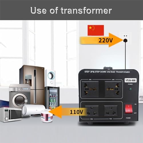 1800W Voltage Converter Transformer - Step-Up/Step-Down 110V/220V Power Adapter for Travel, Home & Electronics - Universal Voltage Converter for Appliances & Devices