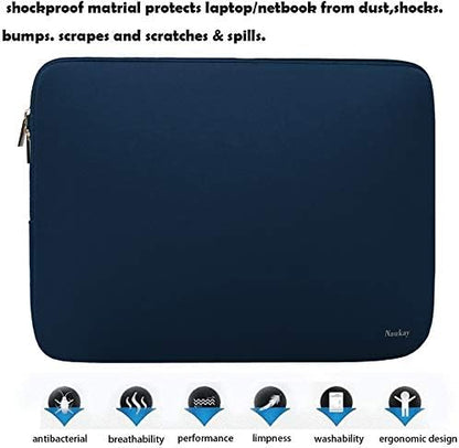 Laptop Sleeve Case 15.6 Inch,Resistant Neoprene Laptop Sleeve/Notebook Computer Pocket Case/Tablet Briefcase Carrying Bag, Dark Blue