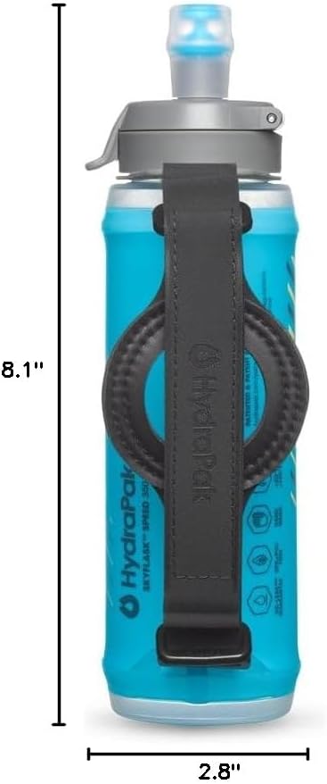 HydraPak SkyFlask Speed - Collapsible Handheld Running Water Bottle (350ml, 500ml, 500ml Insulated) - Adjustable Strap, Lightweight, Spill-Proof Cap