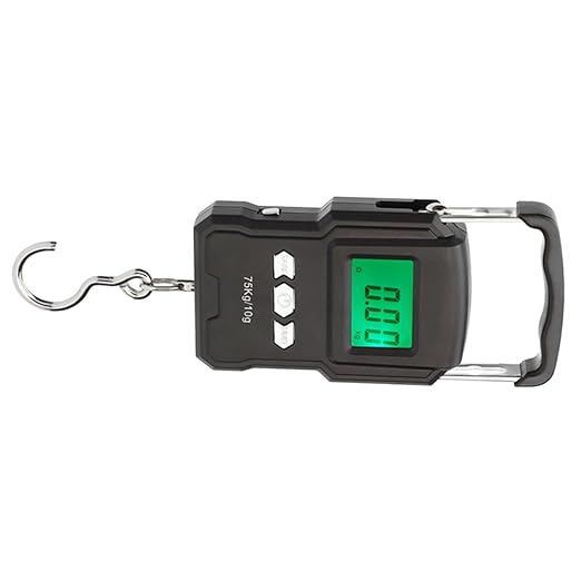 Digital Luggage Scale Handheld ABS Portable Weighing Balance with Metal Handle and Backlit LCD Display for Travel Suitcases and Fishing Black