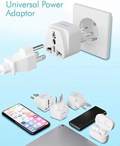 Ceptics Brazil Travel Plug Adapter (Type N) - 3 Pack [Grounded & Universal] (GP-11C-3PK)