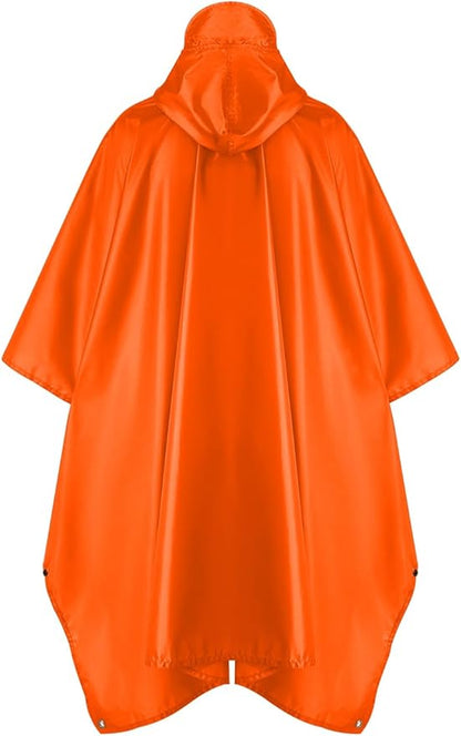 salamra Hooded Rain Poncho Waterproof Raincoat Jacket for Men/Women/Adults with Pocket