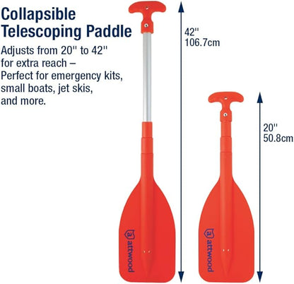 Attwood Emergency Telescoping Paddle for Boating, Orange