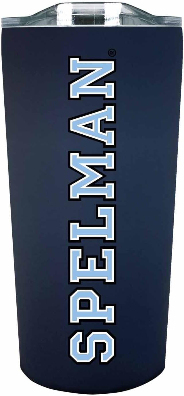 Campus Colors NCAA Stainless Steel Tumbler perfect for Gameday - 18 oz - Double Walled - Keeps Drinks Perfectly Insulated (Spelman College - Navy)