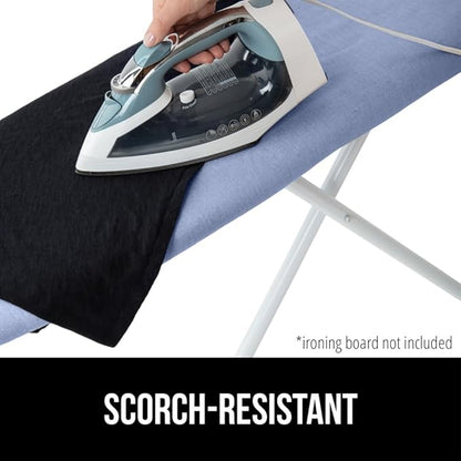 GORILLA GRIP The Original Ironing Board Cover and Pad, Silicone Coating, Thick Scorch Resistant Padding, Heavy Duty Iron Covers Standard Boards, Hook and Loop Fastener Strap, Blue, 15x54