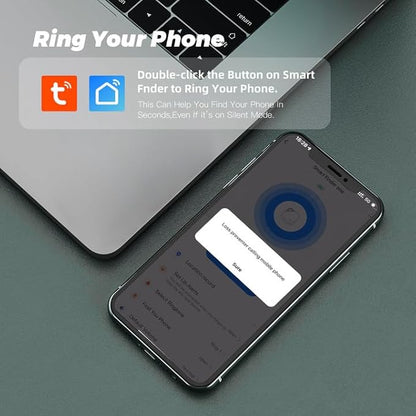 Air Tracker, Key Finder Compatible for Both iOS and Android, Bluetooth Smart Tag with Holder for Keys, Luggage, Suitcases, Pets, Dog Cat Collar, Worldwide Tracking Tag 2 Pack, Black