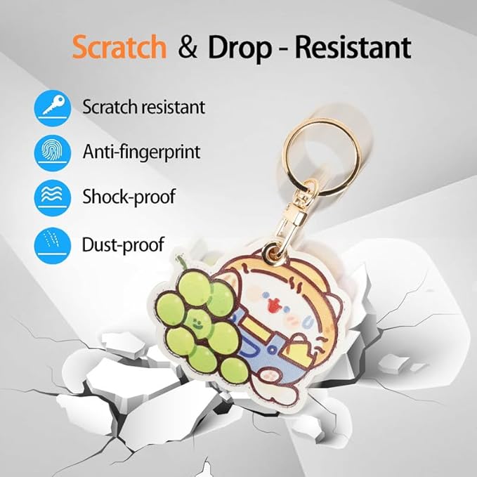 Leather Keychain Case Holder Compatible with Apple AirTag, GPS Airtag Keychain Finder Tracker with Key Ring, Anti-Scratch Protective Air Tag Cover