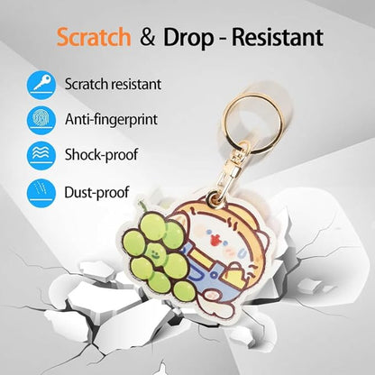 Leather Keychain Case Holder Compatible with Apple AirTag, GPS Airtag Keychain Finder Tracker with Key Ring, Anti-Scratch Protective Air Tag Cover