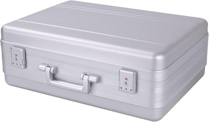 Metal Briefcase for Men, Locking Aluminum Case for Valuables, Gun Display Box, Cash Case, with Removable Foam