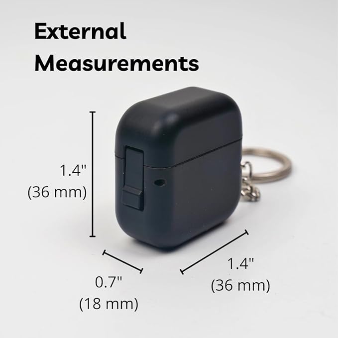 Ultra Slim Ring Case with Keychain – Portable Gym Jewelry Box, Compact Travel Ring Holder, Small Black Jewelry Organizer for Women and Men(1.4 x 1.4 x 0.7 in)