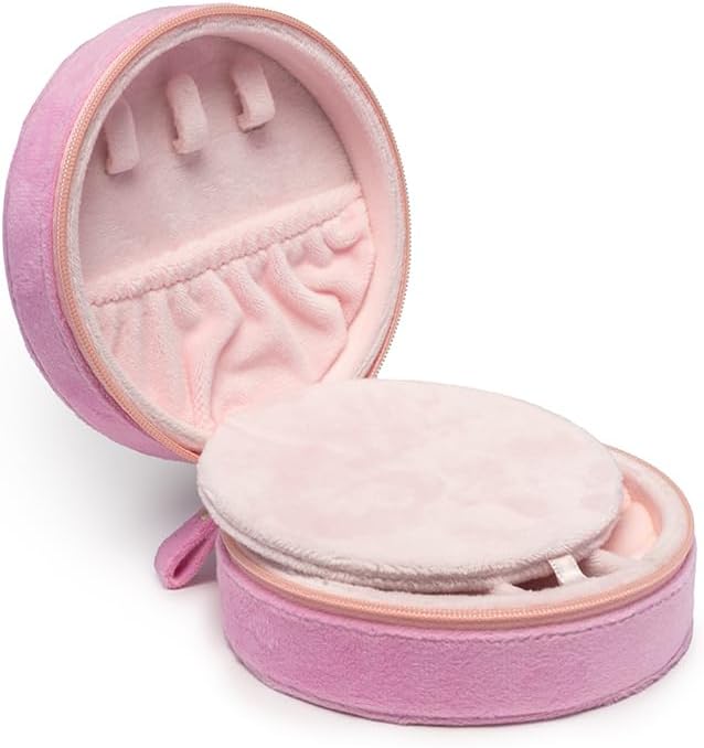Living Royal Jewelry Travel Case – Portable Box with Mirror and Zipper for Rings, Necklaces, Earrings, Bracelets (Rose)