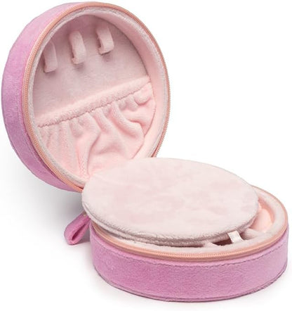 Living Royal Jewelry Travel Case – Portable Box with Mirror and Zipper for Rings, Necklaces, Earrings, Bracelets (Rose)