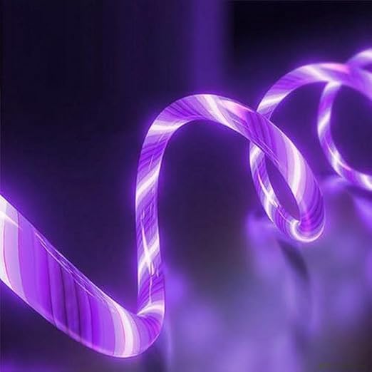 USB Cable PD Fast Charger Lighted Up (USB C to C Purple),Mobile Phone Data Cable, Charging Cable, Supports Data Transfer, 39-inch, TPE Material, Compatible with Almost All Type-C Devices.