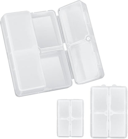 FYY 2 Pcs Daily Pill Organizer, 7 Compartments Portable Pill Case Travel Pill Organizer,[Folding Design] Pill Box for Purse Pocket to Hold Vitamins,Cod Liver Oil,Supplements and Medication-Clear