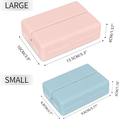 FYY 2 Pcs Daily Pill Organizer, 7 Compartments Portable Pill Case Travel Pill Organizer,[Folding Design] Pill Box for Purse Pocket to Hold Vitamins,Cod Liver Oil,Supplements and Medication-Navy+Pink
