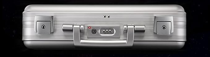 Large Aluminium Briefcase 18.1X13.8X6.1 Inch Combination TSA Lock Metal Attache Toolbox Cash Case 15.6 Inch Notebook Brief Case Toolkit with Foam Silver