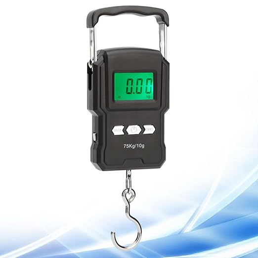 Digital Luggage Scale Handheld ABS Portable Weighing Balance with Metal Handle and Backlit LCD Display for Travel Suitcases and Fishing Black