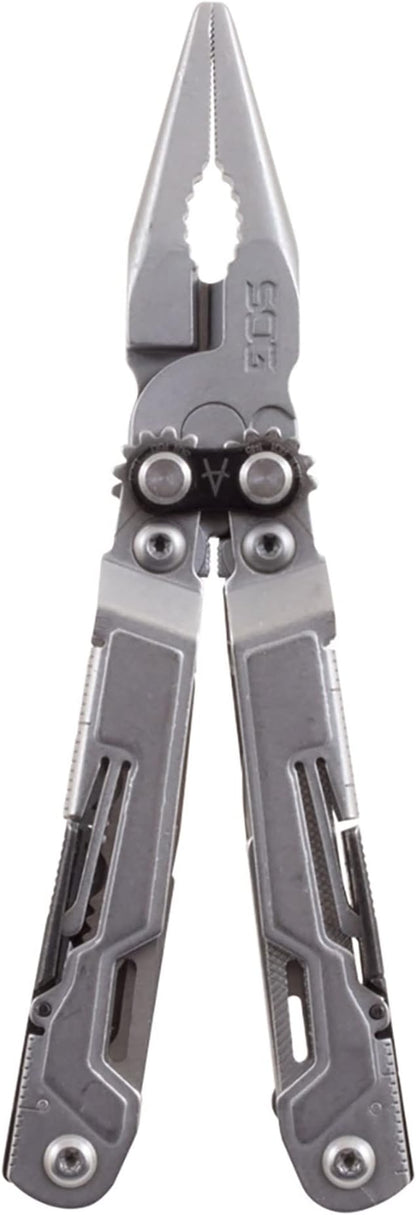 SOG PowerPint Mini Compact Stainless Steel Multi-Tool |18 Lightweight Specialty Tools & SOG Multitool Pliers Pocket Knife, Stone Wash